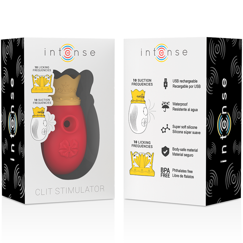 INTENSE - STIMULATEUR CLITORIS 10 MODES D'ASPIRATION ET DE LÉCHAGE - ROUGE