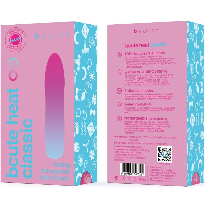 B SWISH - BCUTE INFINITE HEAT CLASSIC VIBRATEUR CHAUFFANT ROSE