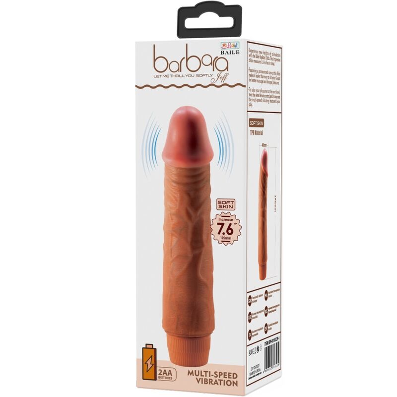 BAILE - VIBRATEUR REALISTE JEFF 19,5 CM MULATTO