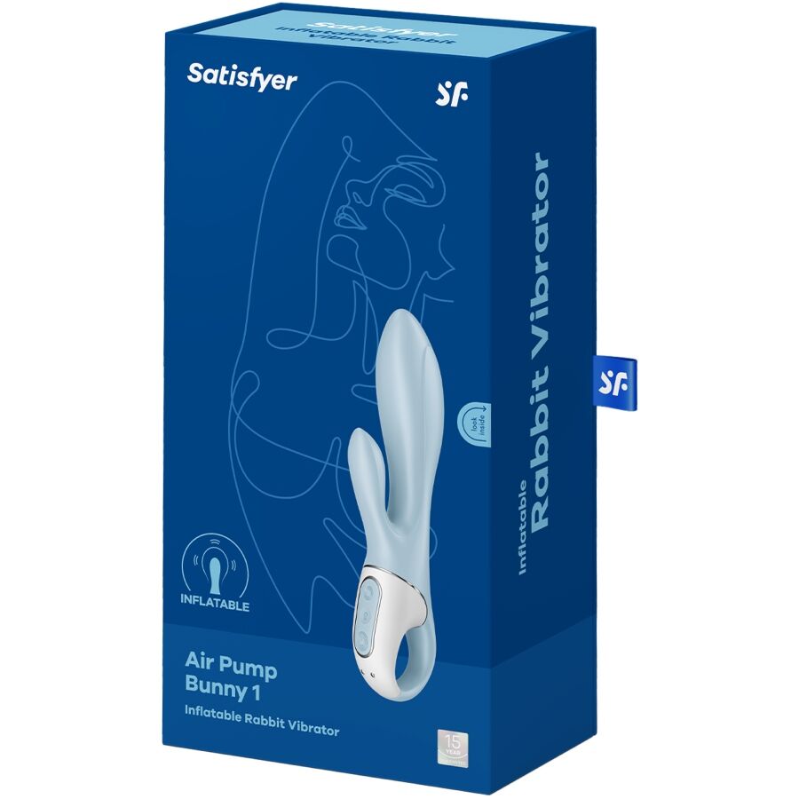 SATISFYER - AIR PUMP BUNNY 1 VIBRATEUR GONFLABLE LAPIN BLEU