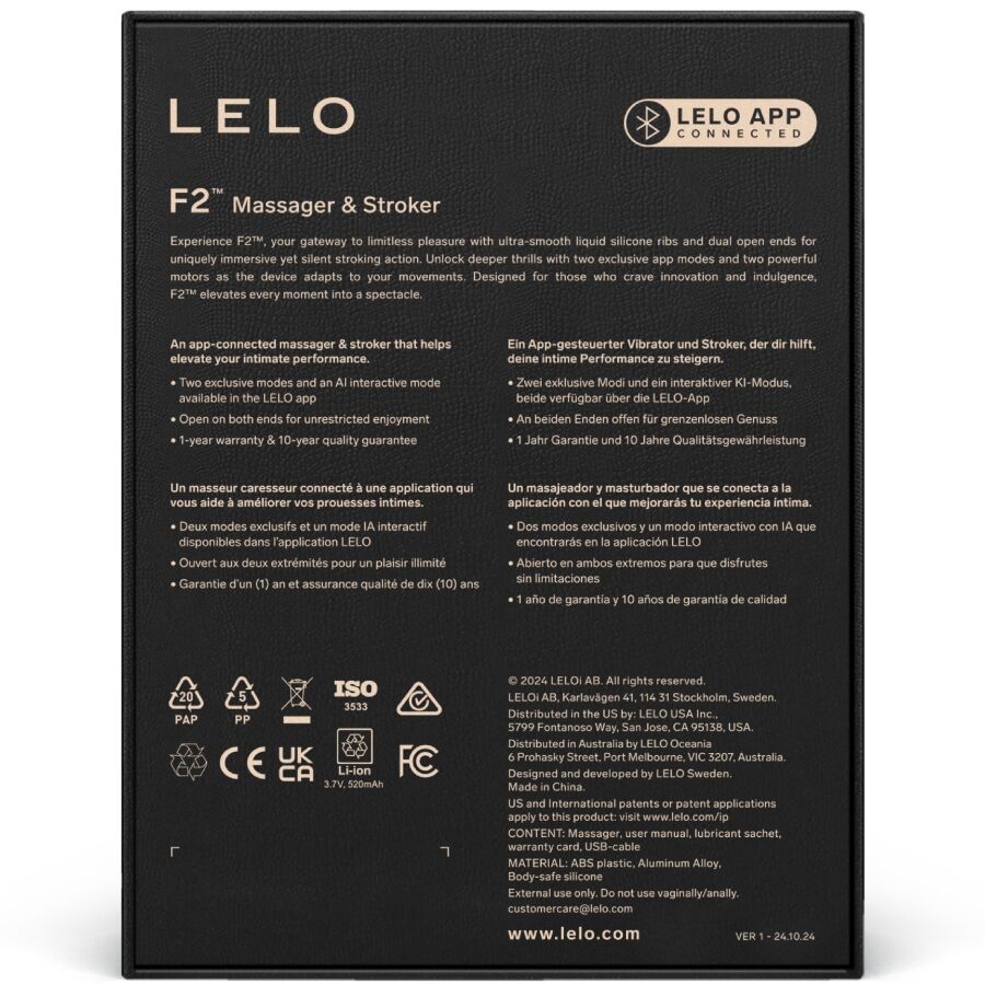 LELO - MASTURBATEUR POUR HOMME F2S™ TEAL ROUGE