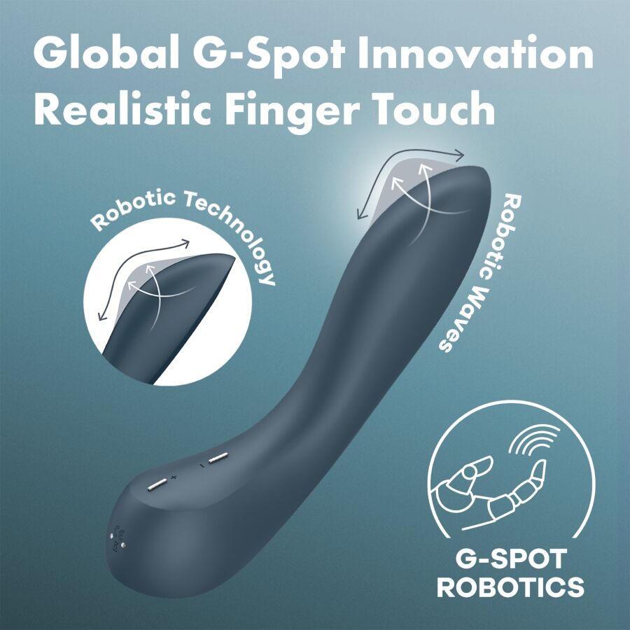 SATISFYER - VIBRATEUR PROGRAMME 12 VIBRATIONS G-SPOT WAVE 4 GRIS FONCÉ