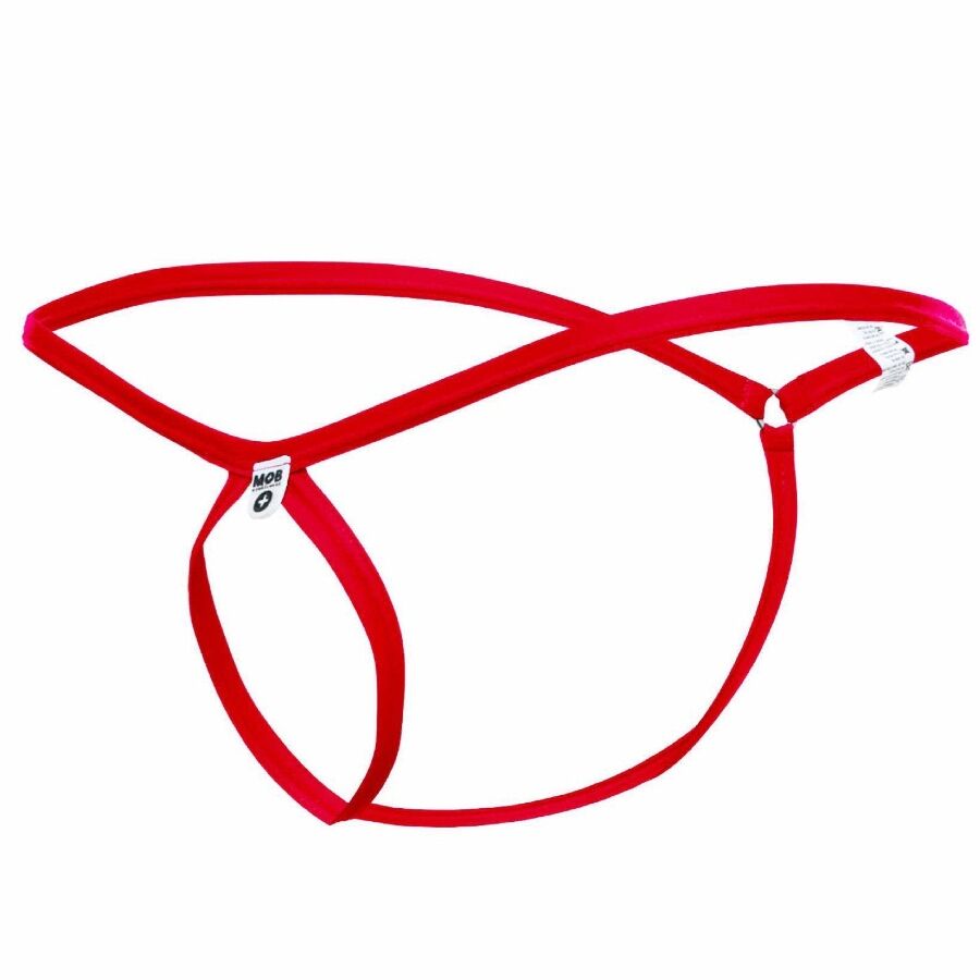 MOB - STRING ROUGE EN FORME DE LARME TAILLE S/M