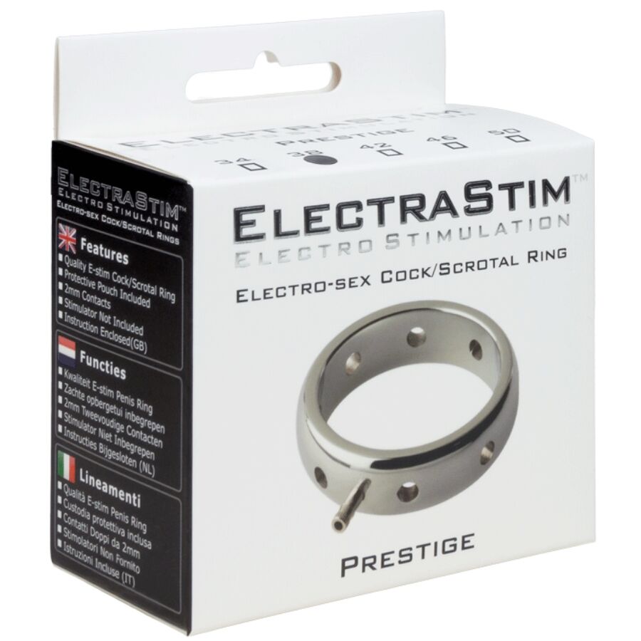 ELECTRASTIM - ANNEAU PÉNIS ÉLECTROMAGNÉTIQUE PRESTIGE EN MÉTAL 46 MM