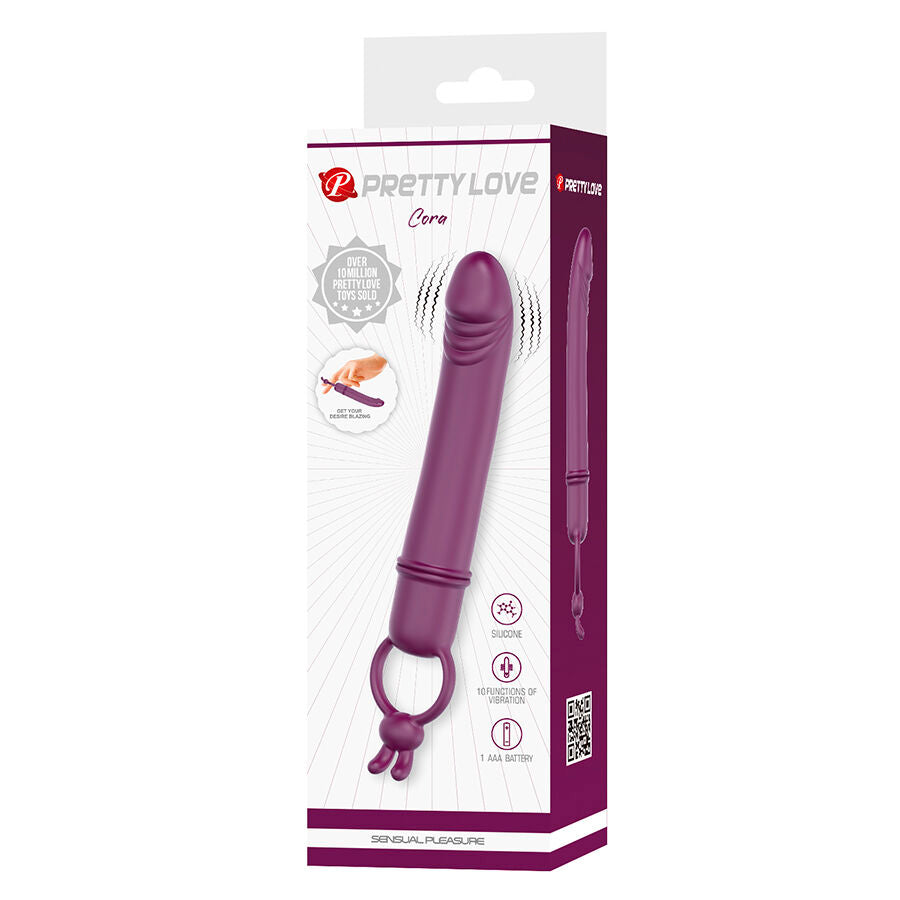 PRETTY LOVE - CORA VIBRATEUR EN FORME DE PÉNIS AVEC ANNEAU DE RÉSISTANCE