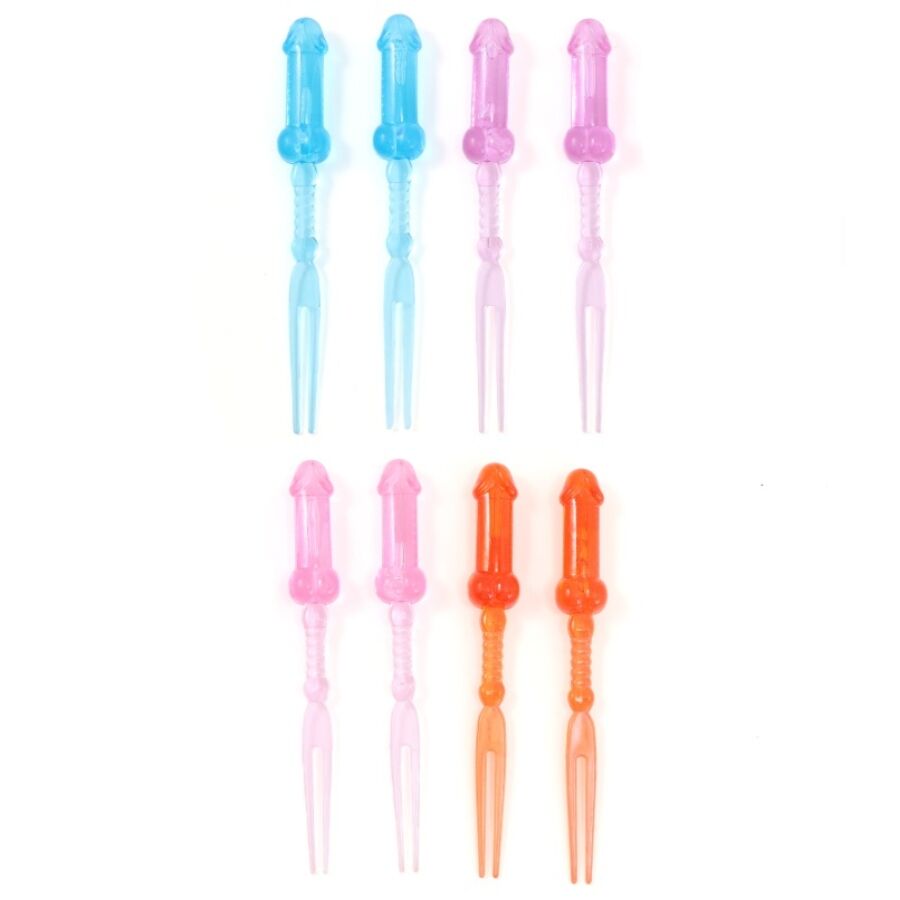 DIABLO PICANTE - BROCHETTES DE PÉNIS COLORÉES 8 UNITÉS
