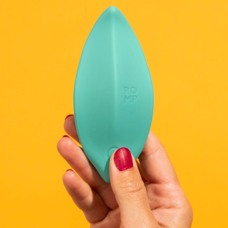 ROMP - VIBRATEUR WAVE STIMULATEUR CLITORIAL FORME ERGONOMIQUE VERT D'EAU