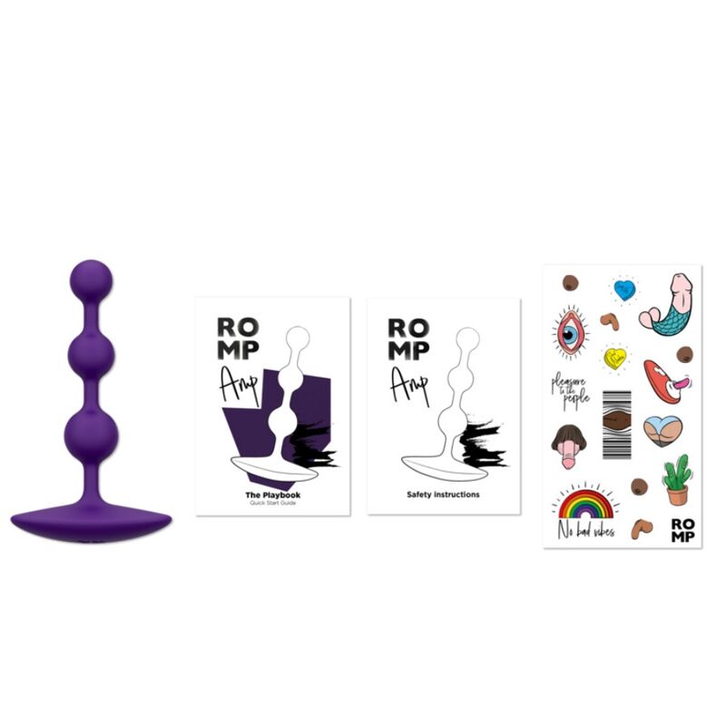 ROMP - AMP PERLES ANALES EN SILICONE FLEXIBLE VIOLETTES 12,5 CM