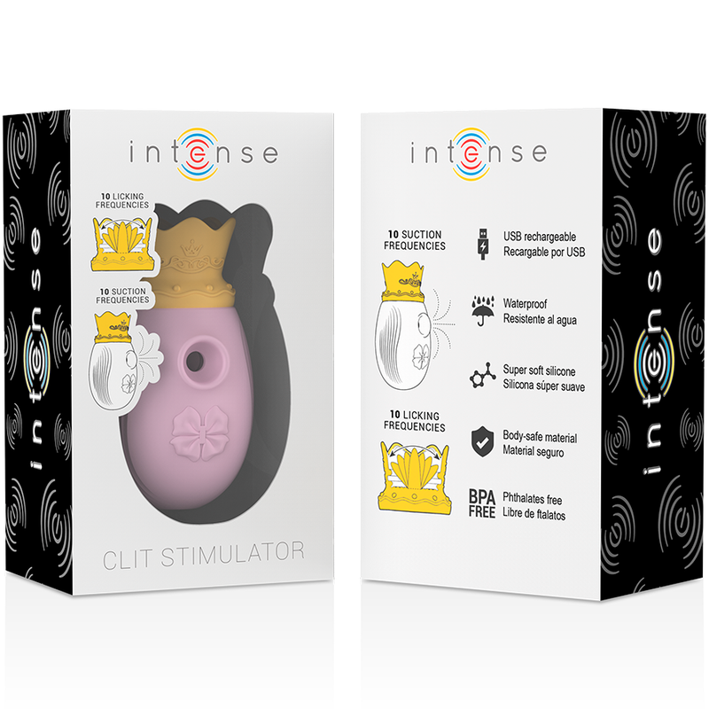 INTENSE - STIMULATEUR DE CLITORIS 10 MODES D'ASPIRATION ET DE LÉCHAGE - ROSE