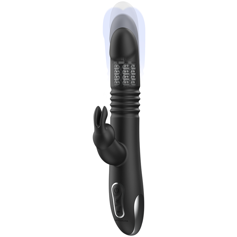 BLACK&SILVER - KENJI VIBROMASSEUR RABBIT UP & DOWN + TÉLÉCOMMANDE WATCHME