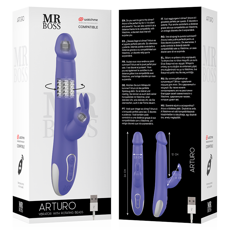 MR BOSS - ARTURO VIBROMASSEUR ET ROTATIF + TÉLÉCOMMANDE WATCHME