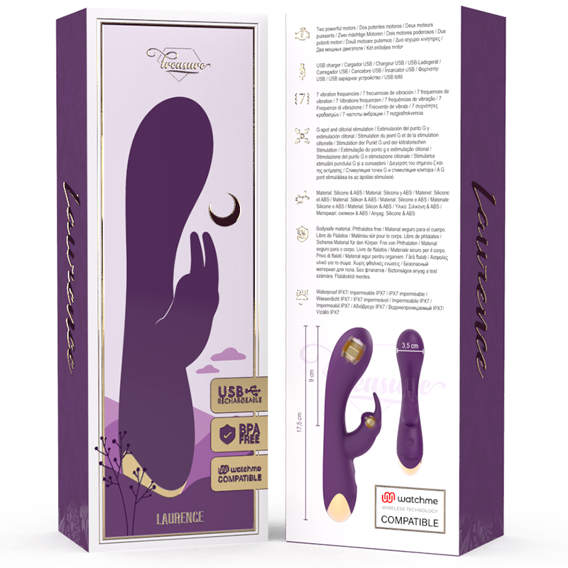 TREASURE - LAURENCE VIBROMASSEUR RABBIT + TÉLÉCOMMANDE WATCHME