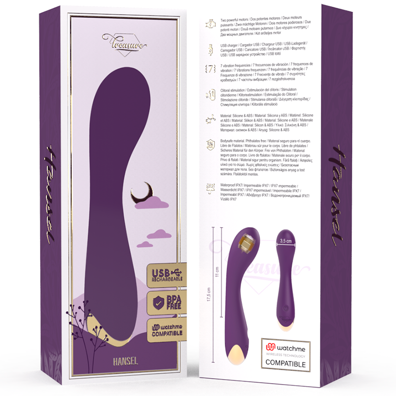 TREASURE - HANSEL VIBROMASSEUR POINT G + TÉLÉCOMMANDE WATCHME