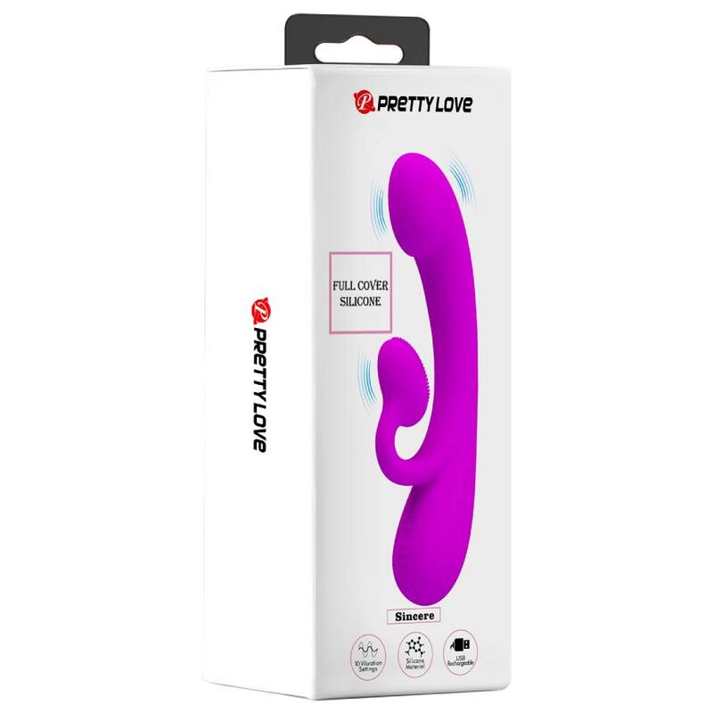 PRETTY LOVE - VIBRATEUR ET SUCCION CLITORISÉ EN SILICONE SINCÈRE VIOLET