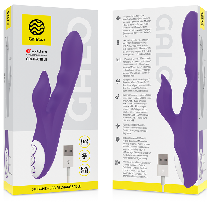 GALATEA - GALO VIBROMASSEUR VIOLET + TÉLÉCOMMANDE WATCHME