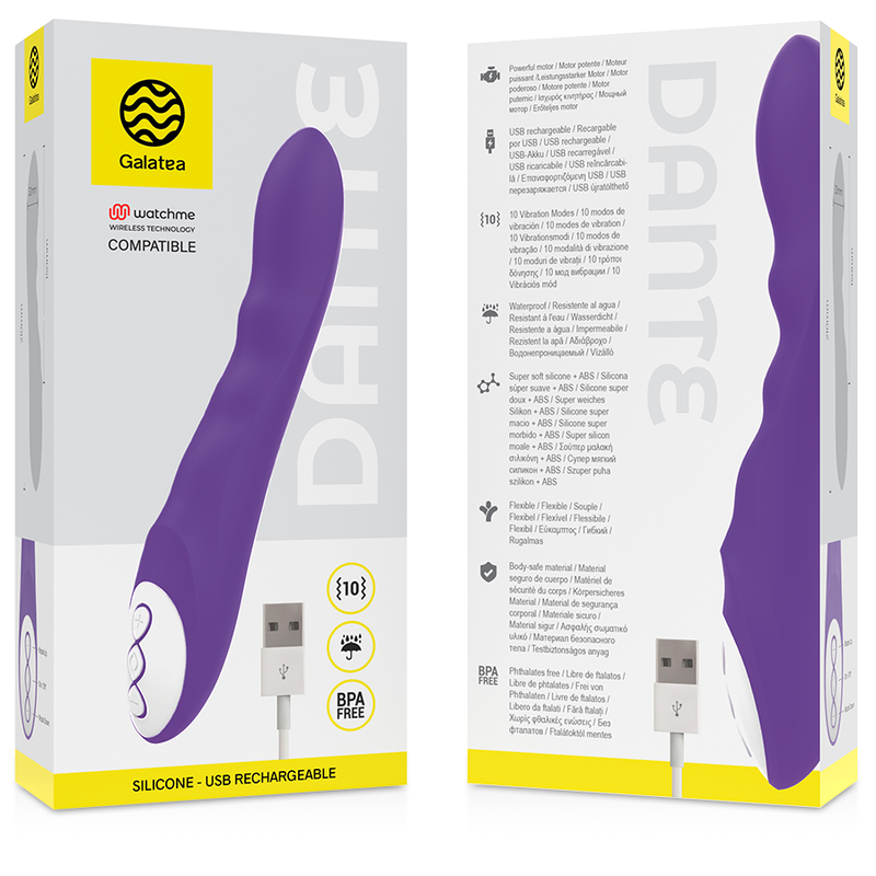 GALATEA - DANTE VIBROMASSEUR VIOLET + TÉLÉCOMMANDE WATCHME