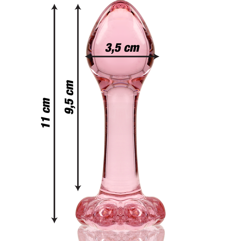 NEBULA SERIES BY IBIZA - PLUG ANAL MODÈLE 2 VERRE BOROSILICATE ROSE 11 CM -O- 3.5 CM