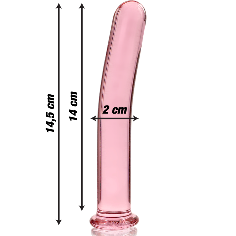 NEBULA SERIES BY IBIZA - MODÈLE 8 GODE EN VERRE BOROSILICATE ROSE 14.5 CM -O- 2 CM