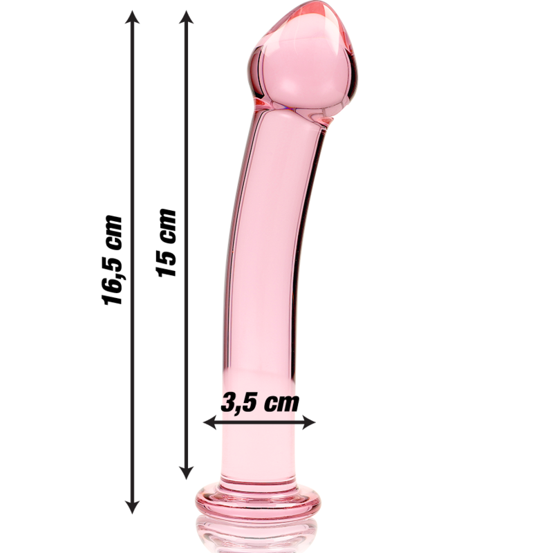NEBULA SERIES BY IBIZA - MODÈLE 11 GODE EN VERRE BOROSILICATE ROSE 16 CM -O- 3 CM