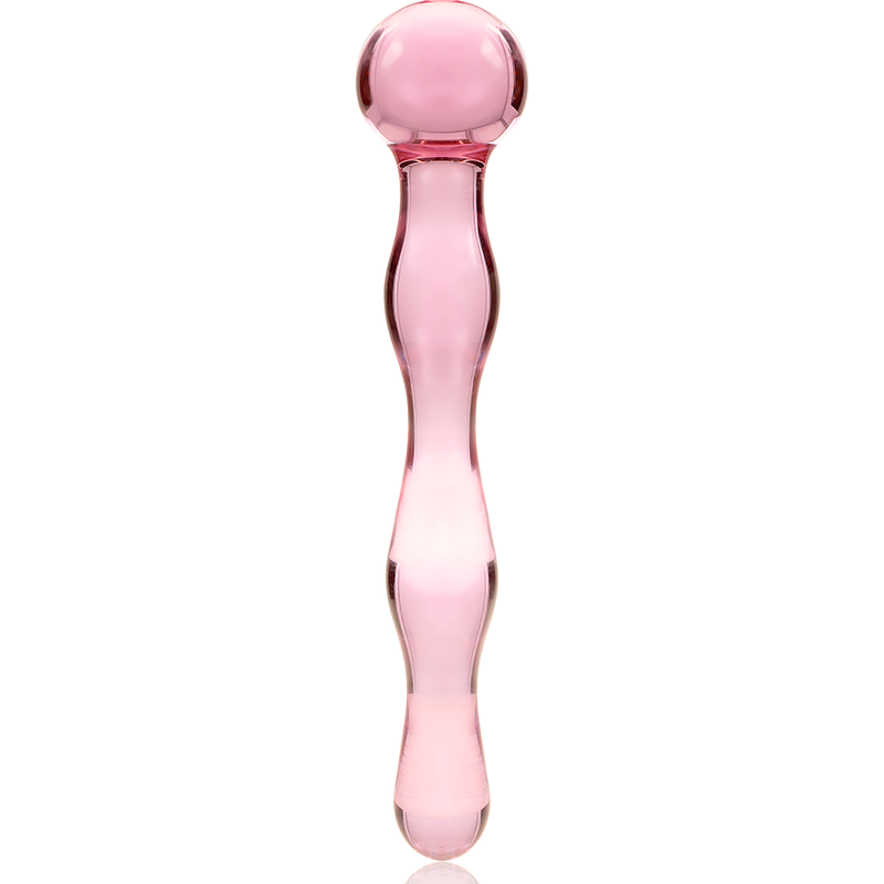 NEBULA SERIES BY IBIZA - MODÈLE 13 GODE EN VERRE BOROSILICATE ROSE 18 CM -O- 3.5 CM