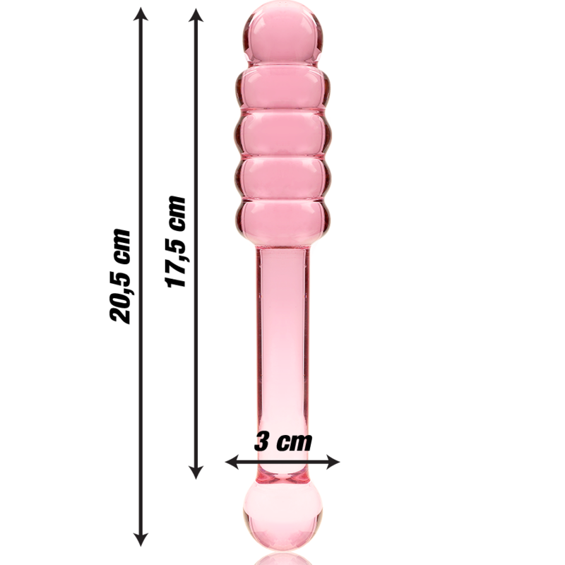 NEBULA SERIES BY IBIZA - MODÈLE 20 GODE EN VERRE BOROSILICATE ROSE 20.5 CM -O- 3 CM
