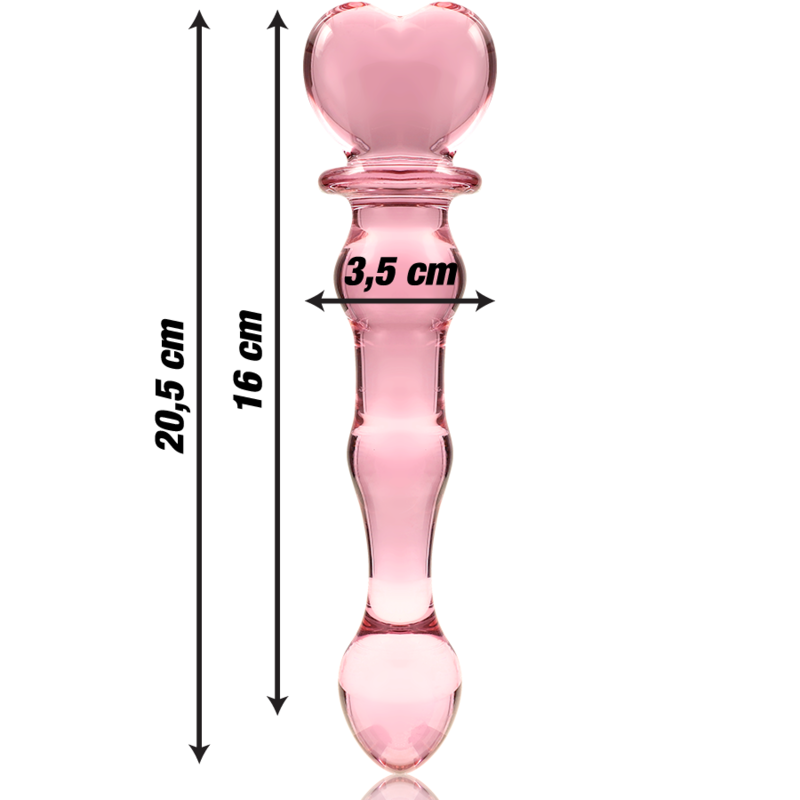 NEBULA SERIES BY IBIZA - MODÈLE 21 GODE EN VERRE BOROSILICATE ROSE 20.5 CM -O- 3.5 CM