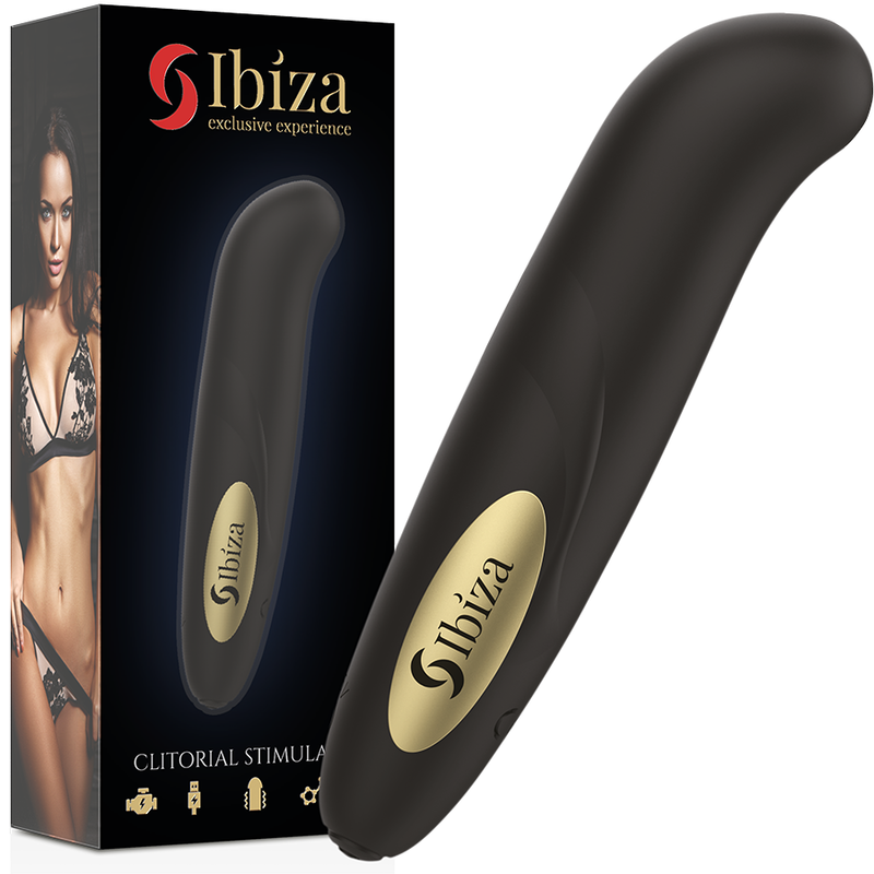 IBIZA - STIMULATEUR DE CLITORIS CHARGEUR USB 10 MODES DE VIBRATION DORÉ 13 X 2,9 CM