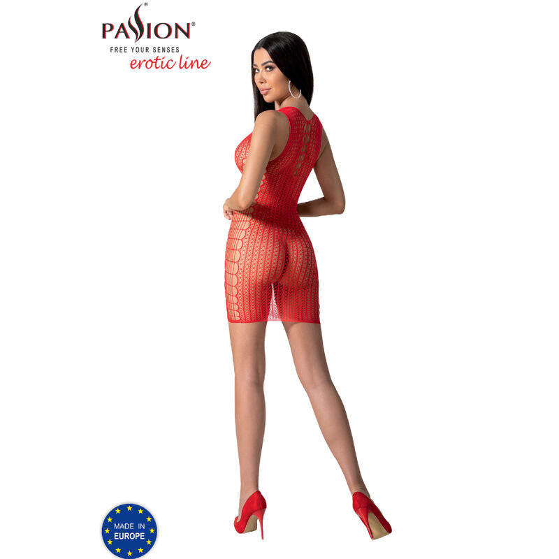 PASSION - BS097 BODYSTOCKING ROUGE TAILLE UNIQUE