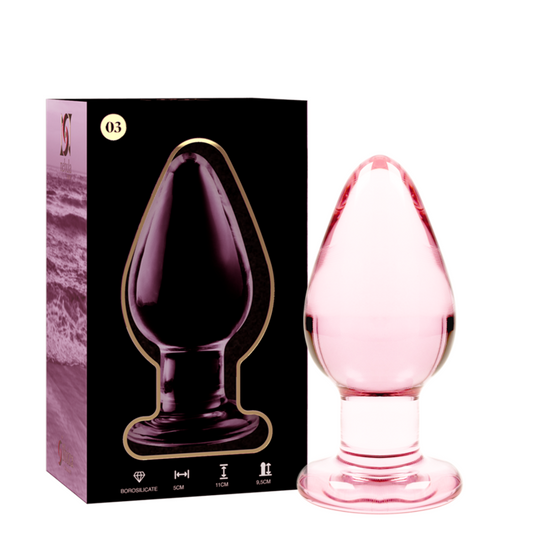 NEBULA SERIES BY IBIZA - PLUG ANAL MODÈLE 3 VERRE BOROSILICATE ROSE 11 CM -O- 5 CM