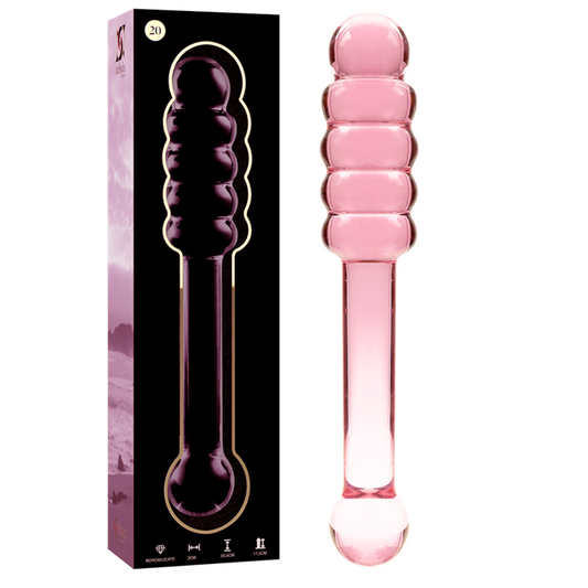 NEBULA SERIES BY IBIZA - MODÈLE 20 GODE EN VERRE BOROSILICATE ROSE 20.5 CM -O- 3 CM
