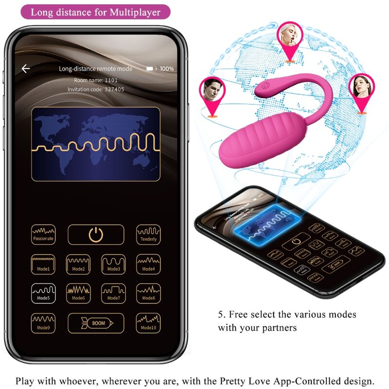 PRETTY LOVE - OEUF VIBRANT RECHARGEABLE CATALINA ROSE APP