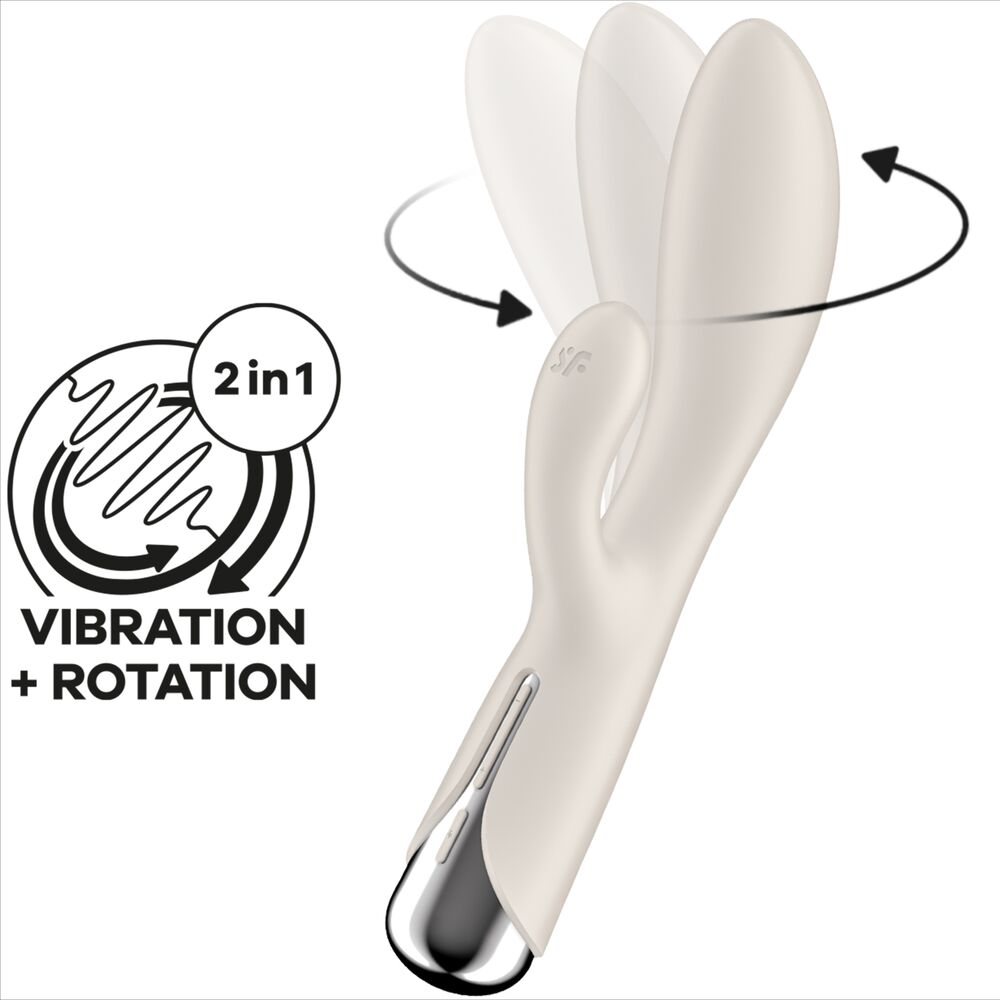 SATISFYER - SPINNING RABBIT 1 CLITORIS ET STIMULATION DU POINT G BEIGE