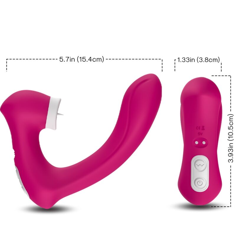 ARMONY - SECRETKISS LÉCHAGE DE CLIT VIBRANT ET VIBRATEUR FUCHSIA COURBÉ