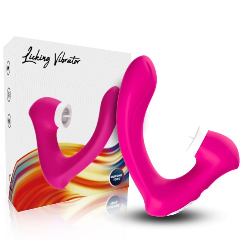 ARMONY - SECRETKISS LÉCHAGE DE CLIT VIBRANT ET VIBRATEUR FUCHSIA COURBÉ
