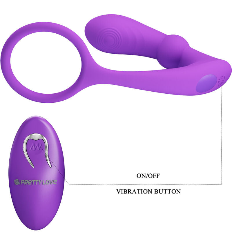 PRETTY LOVE - BAGUE WARREN ET VIBRATEUR ANAL VIOLET