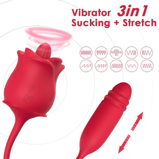 ARMONY - 3-EN-1 ROSE, STIMULATEUR, ASPIRATION ET UP&DOWN AVEC QUEUE ROUGE