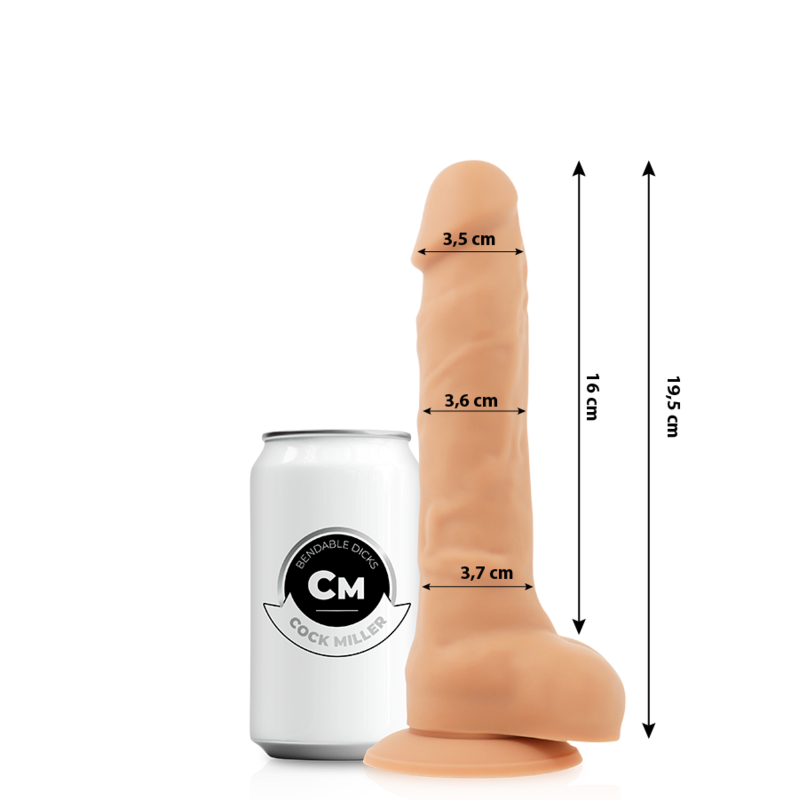 COCK MILLER - GODE RÉALISTE SILICONE DENSITÉ ARTICULABLE CHAIR 19,5 CM