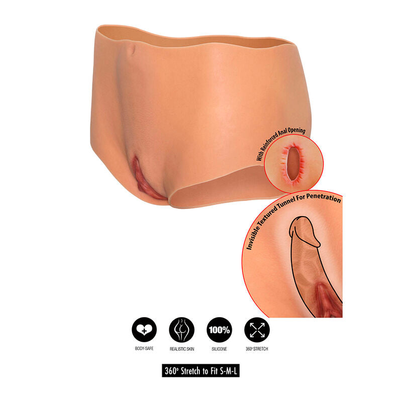 DÉSIR CACHÉ - ALTER EGO VAGIN ET FESSES OUVERTS CULOTTE TAILLE MOYENNE CHAIR