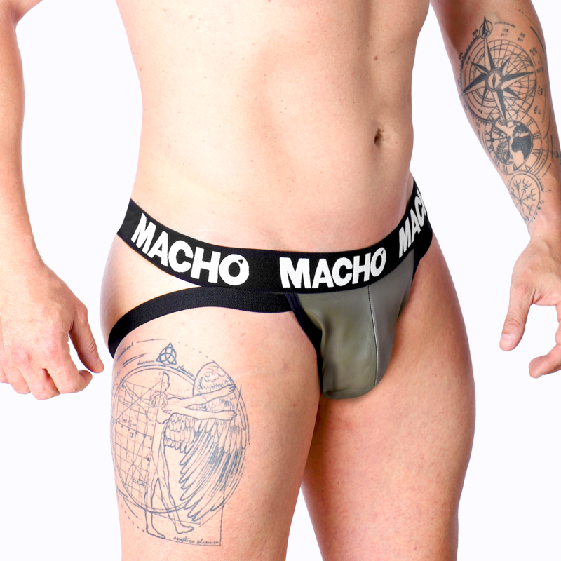 MACHO - MX27GR JOCK CUIR GRIS BEIGE M