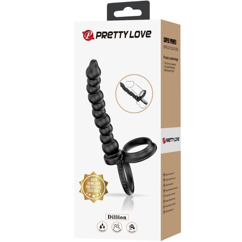 PRETTY LOVE - ANNEAU PÉNÉTRANT À DOUBLE PÉNÉTRATION DILLION NOIR