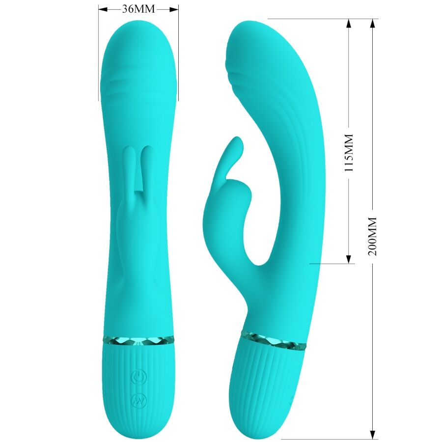 PRETTY LOVE - VIBRATEUR SCOCCO LAPIN TURQUOISE
