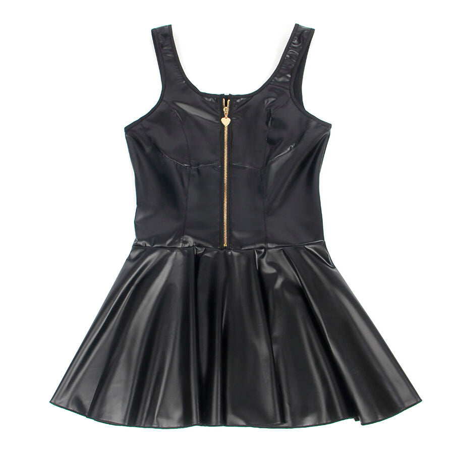 SUBBLIME - 957667 ROBE EN CUIR AVEC FERMETURE ÉCLAIR COEUR NOIR S/M