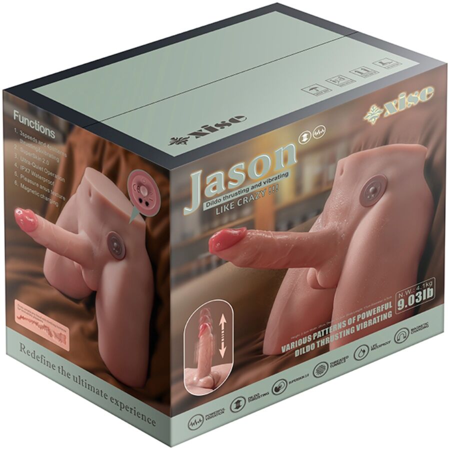 XISE - JASON GODEMICHET RÉALISTE AVEC POUSSE ET VIBRATION 17 CM