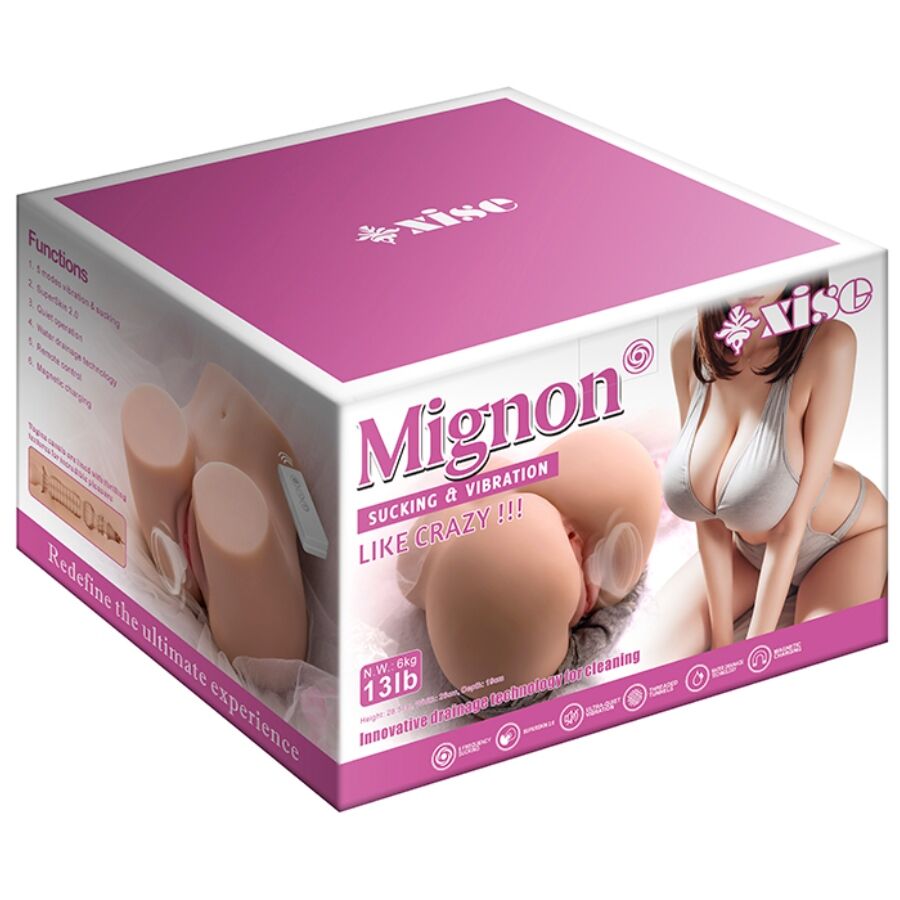 XISE - MIGNON MASTURBATEUR VAGIN RÉALISTE À SUCCION AVEC VIBRATION ET SUCCION ET TÉLÉCOMMANDE 6 KG