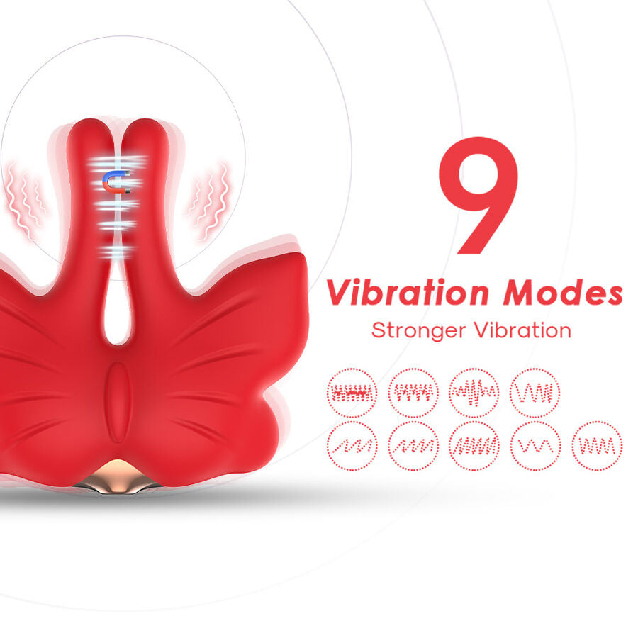 ARMONY - PINCES À TÉTONS MAGNÉTIQUES À VIBRATION FORME PAPILLON ROUGES