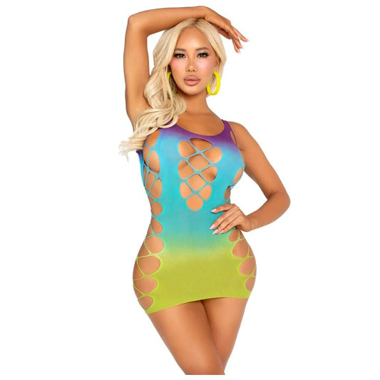 LEG AVENUE - MINI ROBE SANS COUTURE AVEC OUVERTURES OCÉAN