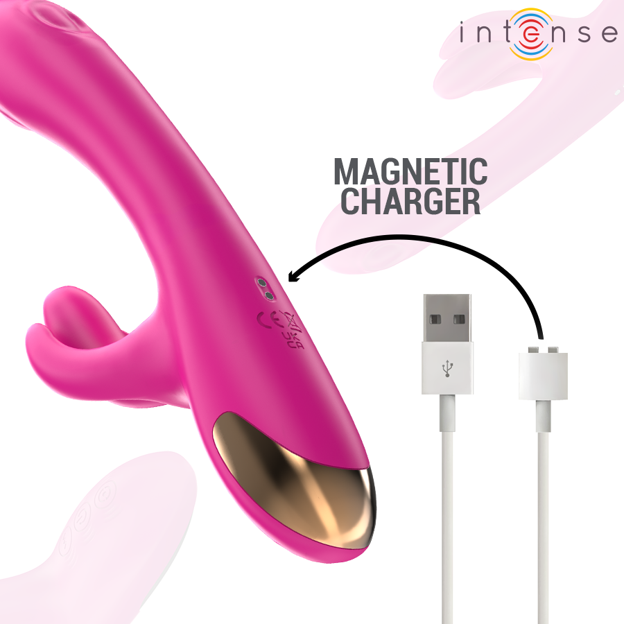 INTENSE - BRITNEY VIBRATEUR LAPIN MULTIFONCTION 23 CM ROSE