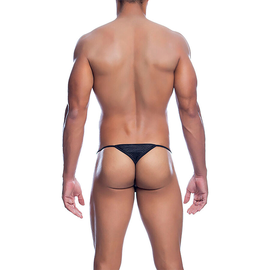 MOB - STRING EN V EN MICROFIBRE NOIR TAILLE S/M