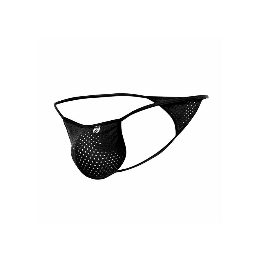 MOB - STRING EN V EN MICROFIBRE NOIR TAILLE S/M