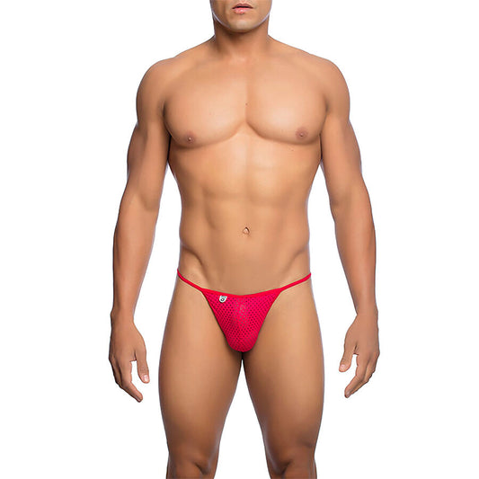MOB - STRING EN V MICROFIBRE ROUGE TAILLE S/M